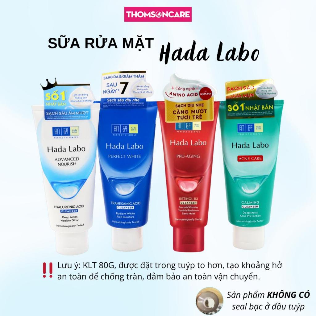 Sữa rửa mặt Hadalabo, dưỡng ẩm, dưỡng trắng mờ nám, tàn nhang srm Hada Labo tuýp 80g - Thomsoncare