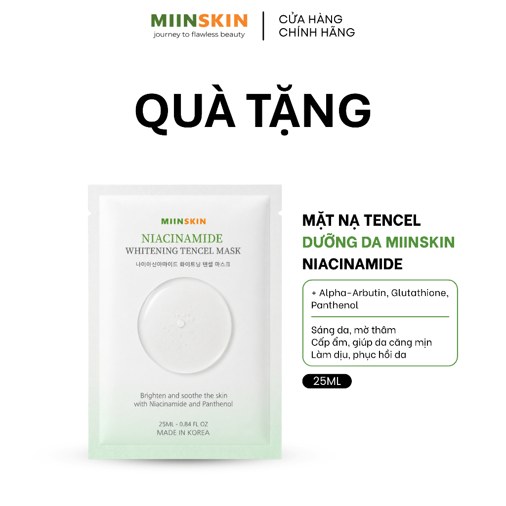 [QUÀ TẶNG] Mặt nạ Tencel MiinSkindưỡng da cấp ẩm ngẫu nhiên