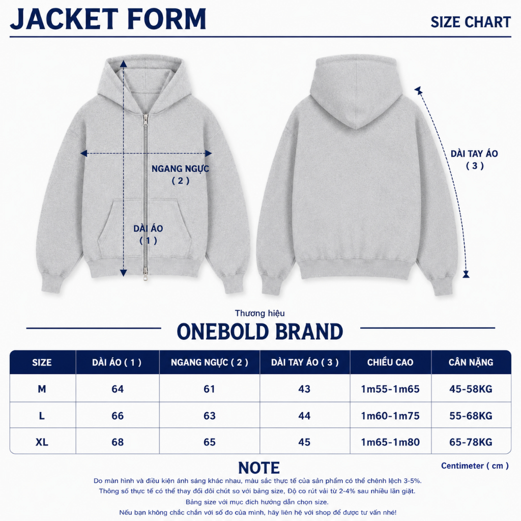 Áo Khoác Hoodie Zip ONEBOLD "Khóa 2 Đầu Nỉ Chân Cua" 380GSM, Áo Nỉ Form Rộng Mũ To Cúc Bấm Nam Nữ Phong Cách | BigBuy360 - bigbuy360.vn
