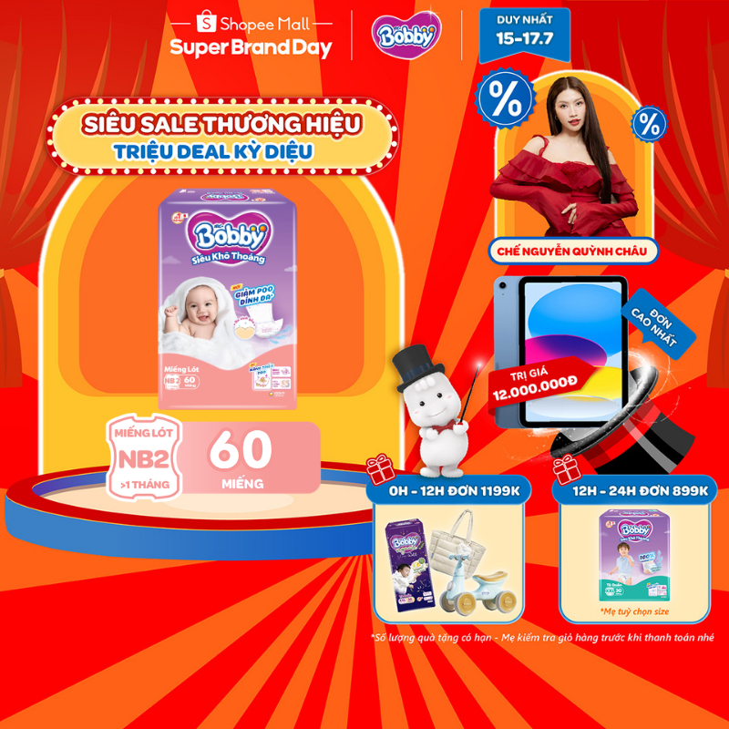Miếng lót sơ sinh Bobby Newborn 2-60 miếng