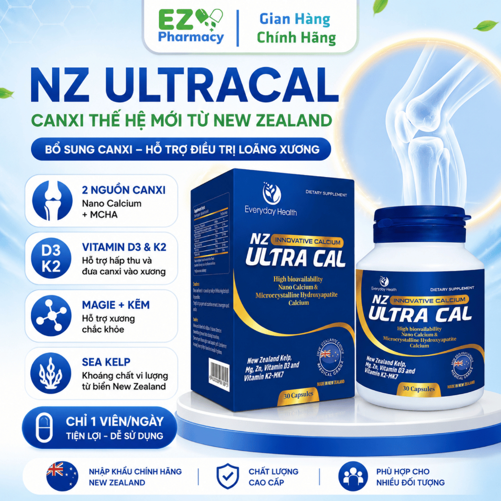 Viên Uống Canxi Nano Hữu Cơ Everyday Health NANO NZ-ULTRA CAL – Hỗ Trợ Ngừa Loãng Xương