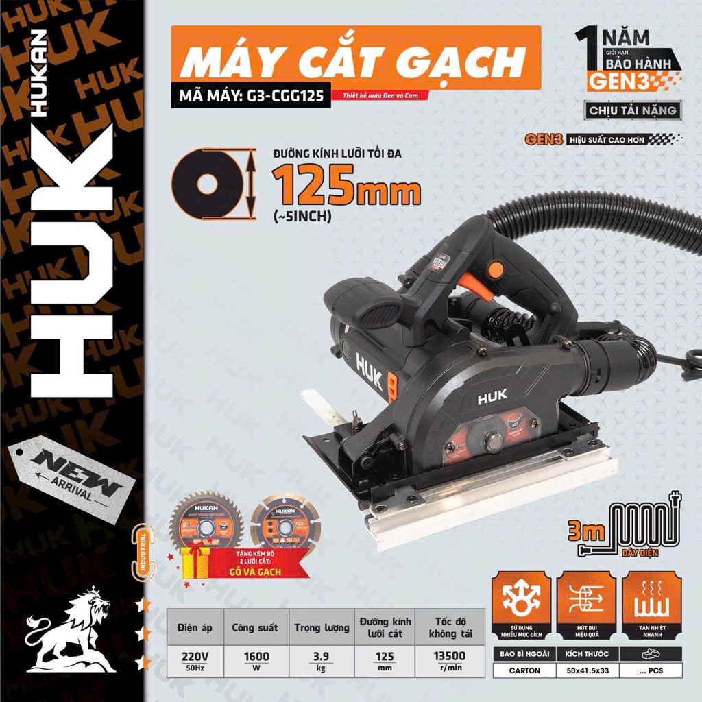 MÁY CẮT GẠCH HUKAN GEN 3 – G3-CGG125