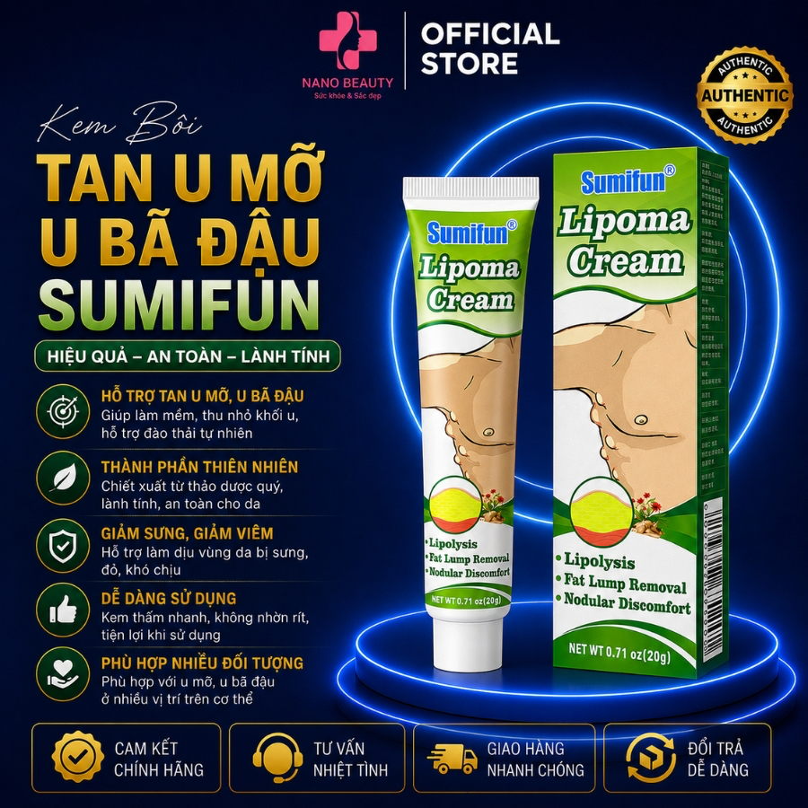 Kem Bôi Tan U Mỡ Nhập Khẩu Mỹ Sumifun Lipoma Đánh Tan U Mỡ Giảm Sưng Đau Do U Mỡ