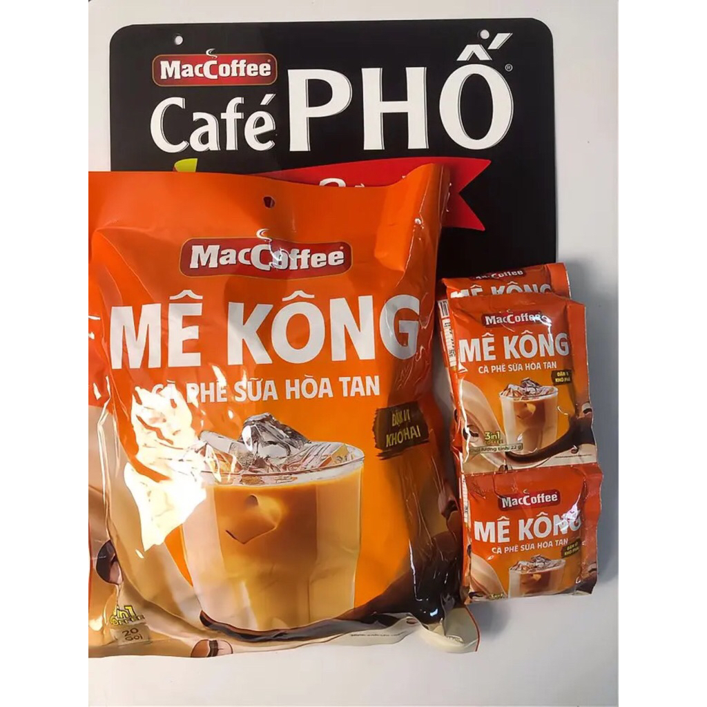 [Chính Hãng] Cà Phê Sữa Hoà Tan MacCoffee Mê Kông 3in1 (Túi 20 gói x 22g) - Cà Phê Đậm Đà Chuẩn Vị V