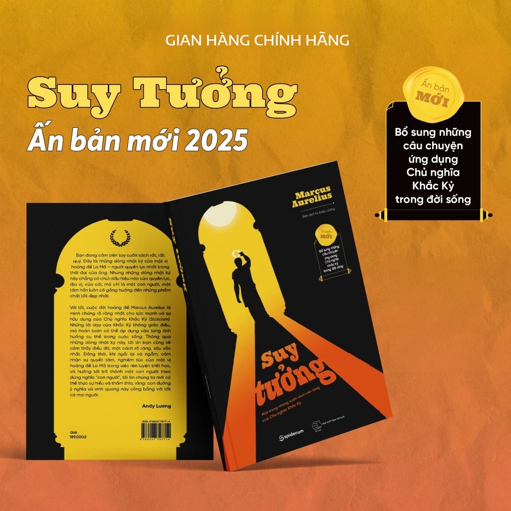 Sách Suy Tưởng  - Tác giả Marcus Aurelius - Bản dịch Andy Lương (TB 189K)