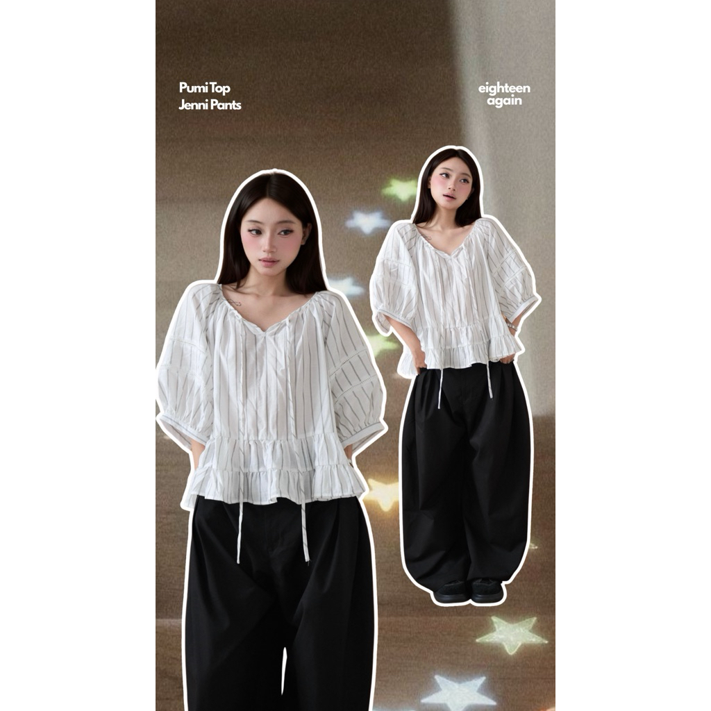 Pumi Top - 𝐄𝐢𝐠𝐡𝐭𝐞𝐞𝐧 𝐀𝐠𝐚𝐢𝐧ミ★ Áo babydoll freesize dáng xoè thời trang nữ