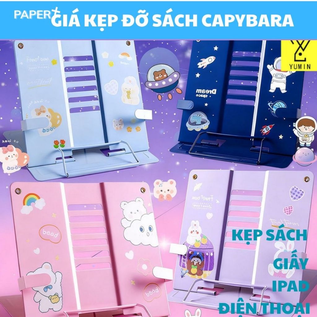 Giá kẹp đỡ sách kẹp sách tài liệu giấy ibad điện thoại chỉnh tư thế ngồi bảo vệ mắt cột sống.