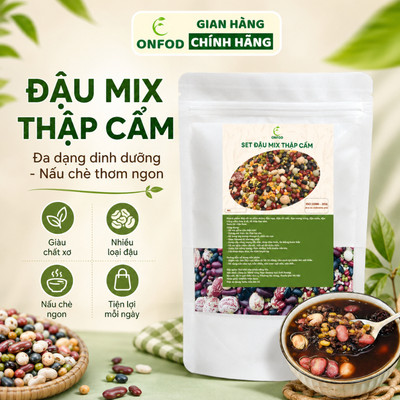 Đậu mix thập cẩm hạt dinh dưỡng mix 11 loại ONFOD hạt sen hạt kê đậu đỏ đậu đen đậu xanh đậu ngự nành