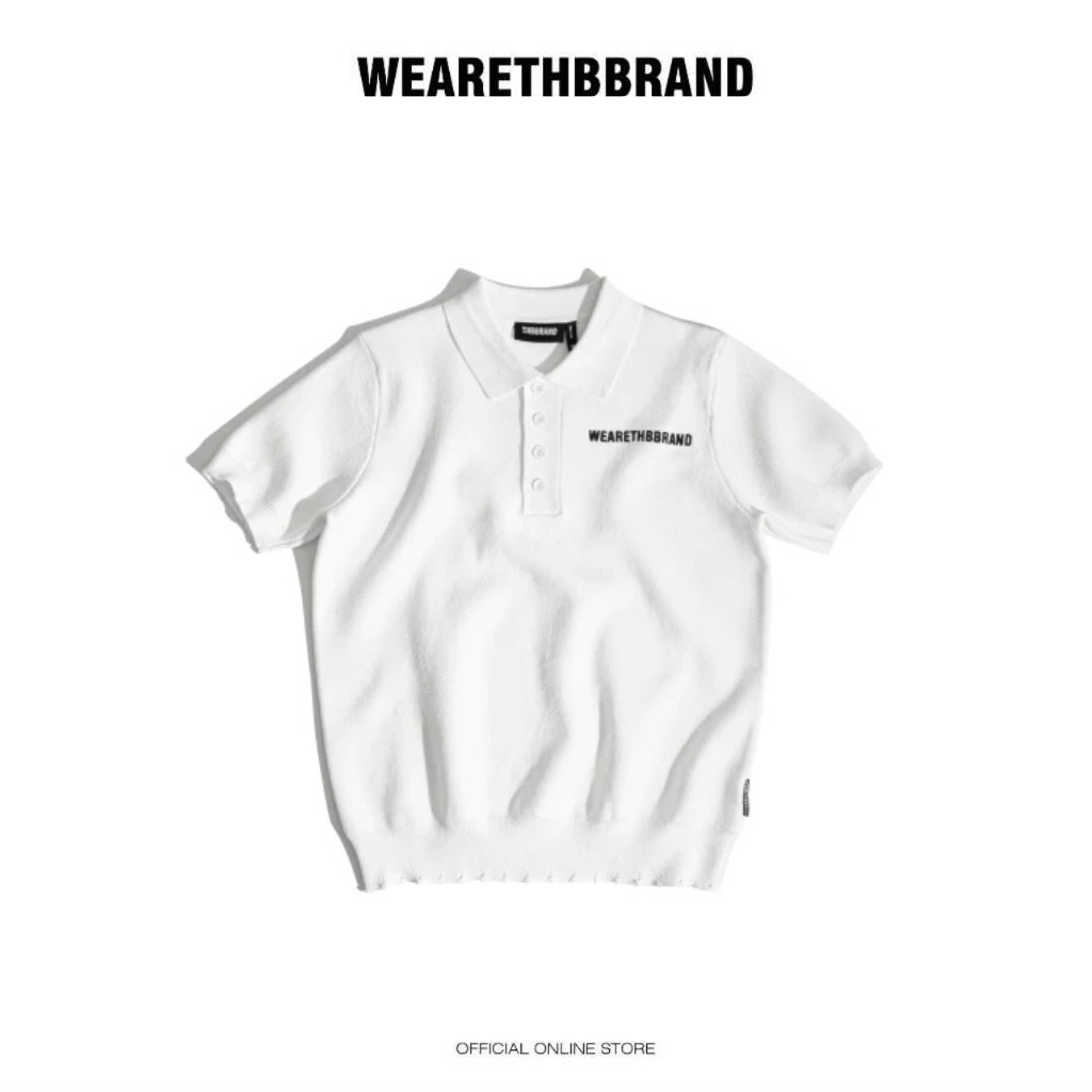 Áo polo len dệt trơn “THBB KNIT BASIC POLO” - [TRẮNG  / THBBRAND - WHITE.