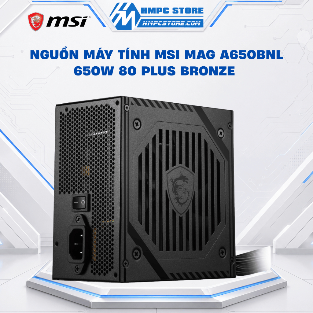 Nguồn máy tính MSI MAG A650BNL 650W 80 Plus Bronze - Bảo hành 36 tháng
