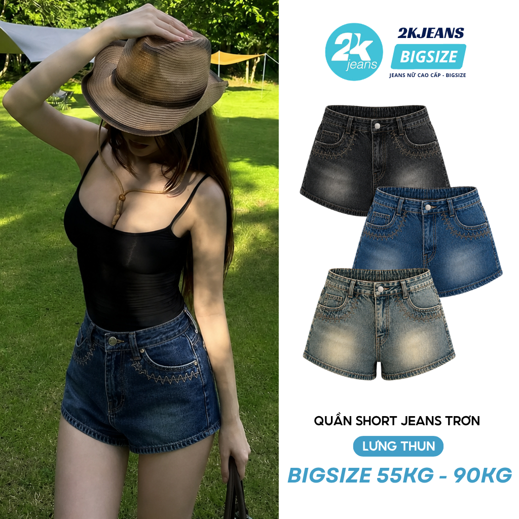 Quần Short Jeans Nữ Họa Tiết May Túi Form Chữ A Chất Jeans Cao Cấp QC1317 2KJeans