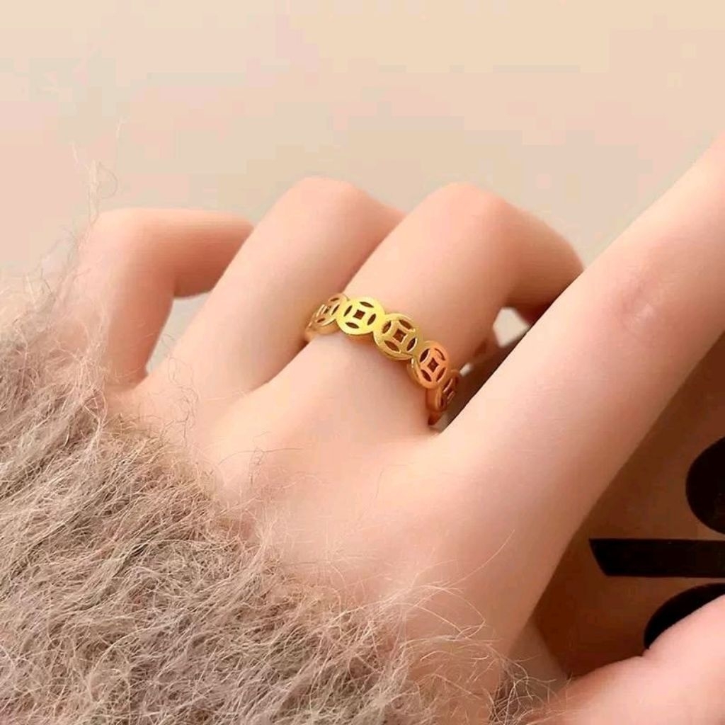 Nhẫn kim t.ien nữ free size ba.c mạ va.ng 999, tặng kèm hộp (Ms:2190, N1050)