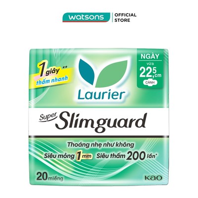 Băng Vệ Sinh Laurier Siêu Mỏng Bảo Vệ 22.5 cm 20 Miếng