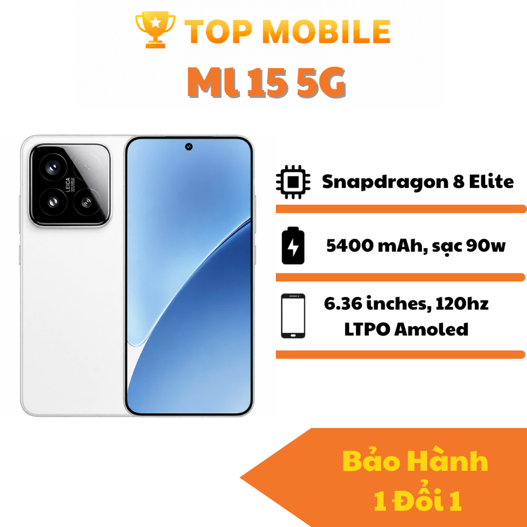 Điện thoại Ml 15 5G fullbox chip Snapdragon 8 Elite