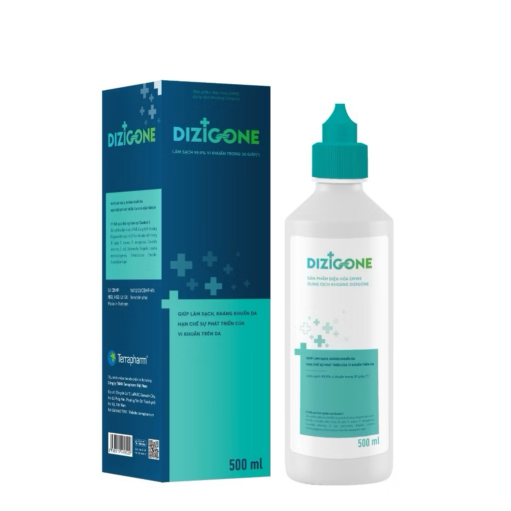Dung dịch điện hóa DIZIGONE - Chai 500ml: Giúp làm sạch, kháng khuẩn da, làm dịu da