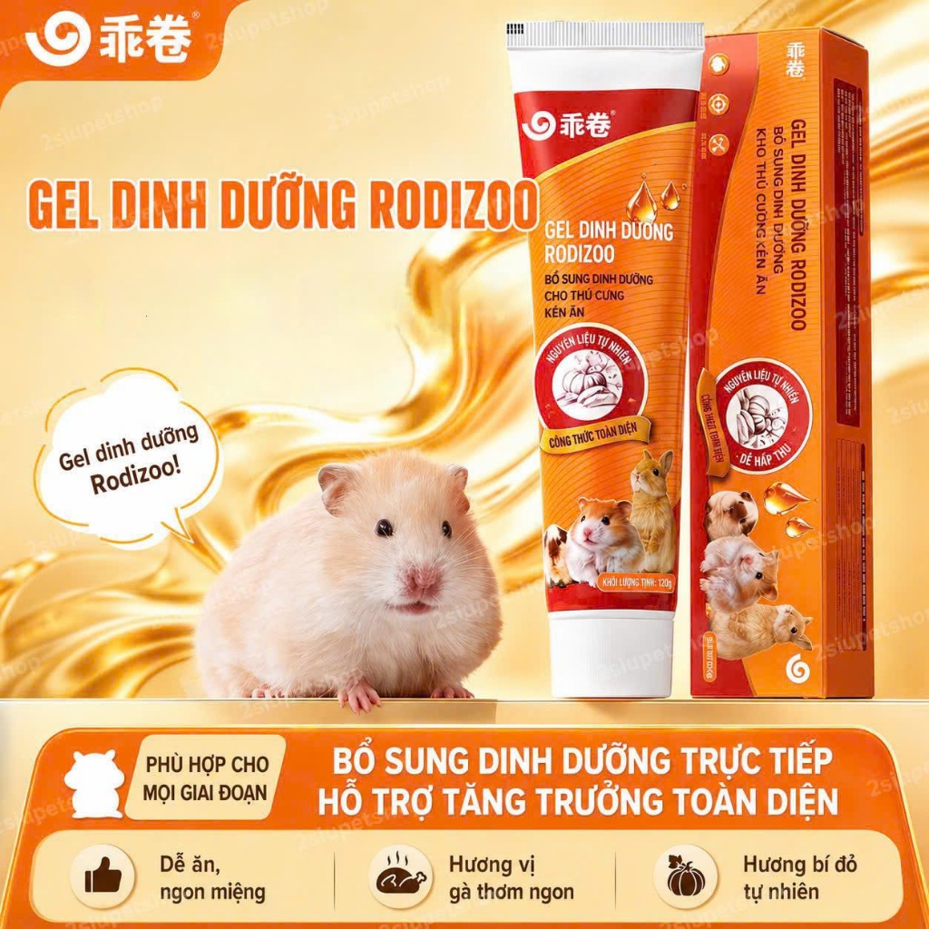 [ Gjo] Gel Bí đỏ Gjo dưỡng lông cho bé hamster+ bổ sung dưỡng vỗ BEO lành mạnh-120g