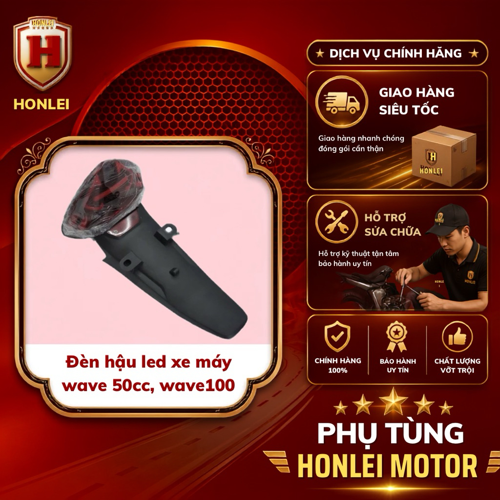 Đèn hậu led xe máy wave 50cc, wave100