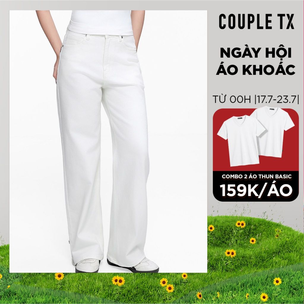 Quần Jean Ống Rộng Nữ Couple TX Cullotte WJE 2034