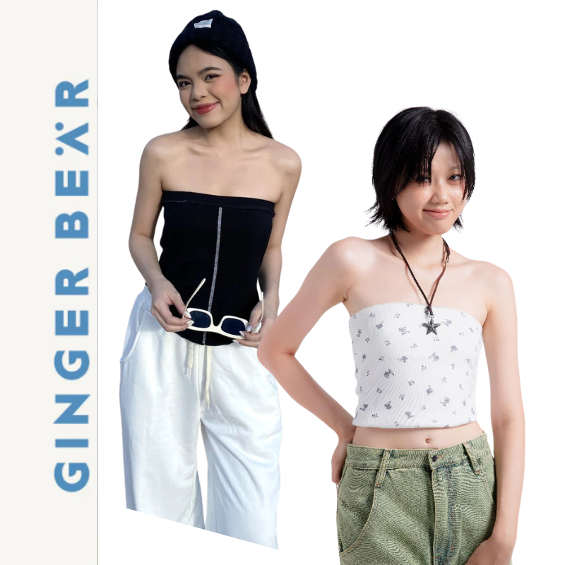 Áo Ống Nữ Freesize Gingerbear Olive Croptop / Sushi Tube Top - Áo Nữ Cotton Co Giãn Form Ôm
