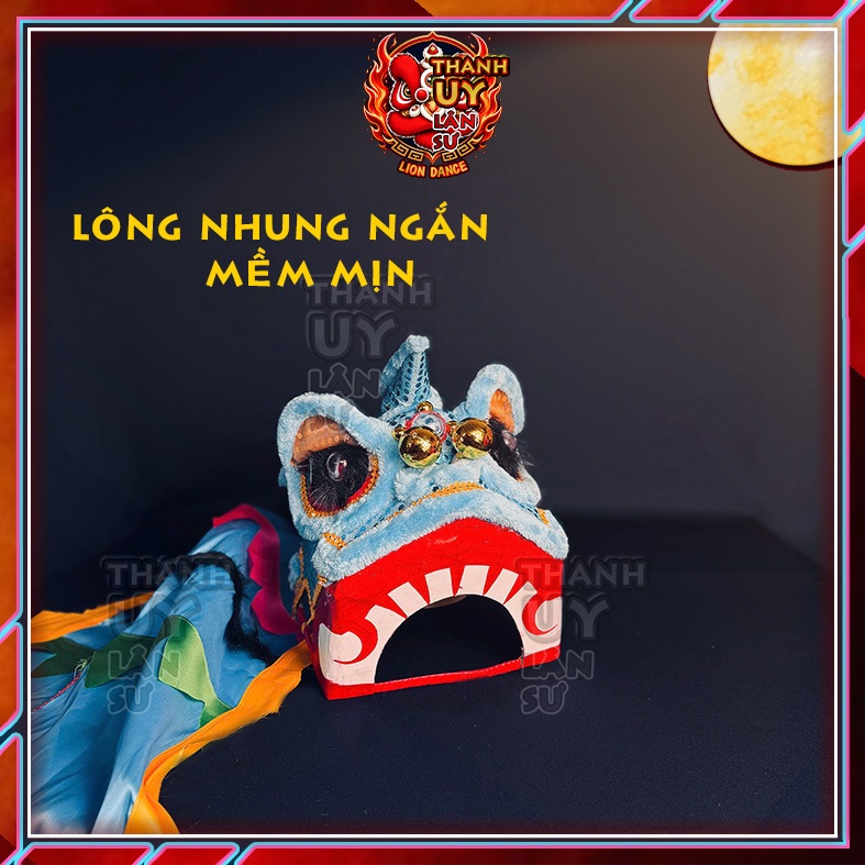 ✨Không Rụng Lông✨ Đầu Lân múa lân cho bé - Đầu Lân kim sa lông nhung ngắn – Đầu lân trung thu nhỏ ch