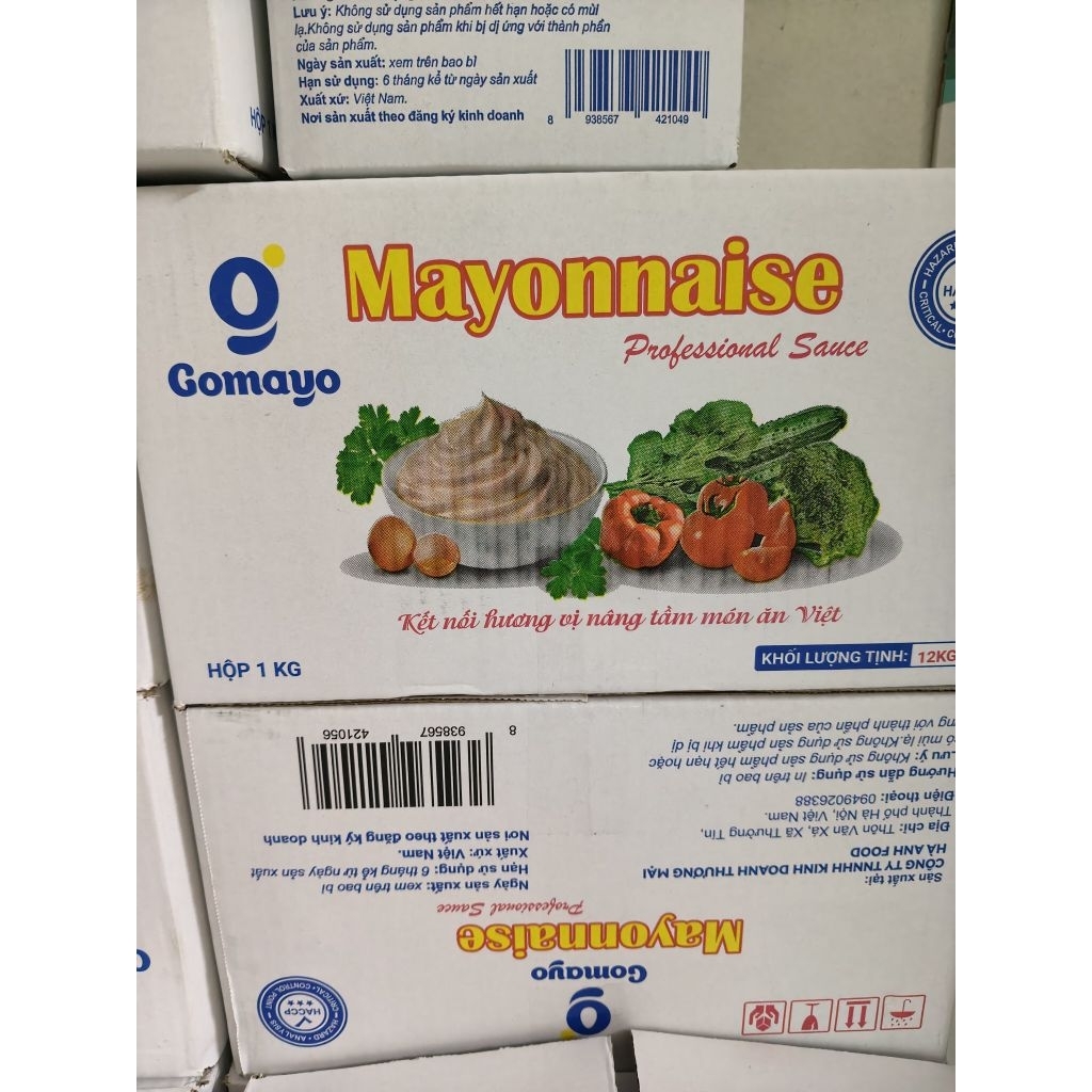 Sốt Mayonnaise GOMAYO 1thùng12kg loại 1kg