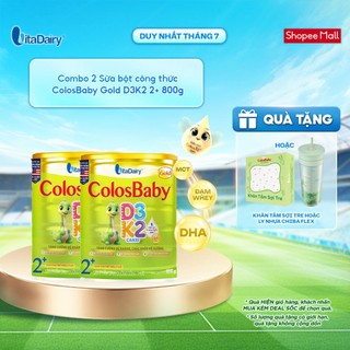 [COMBO 2 LON] Sữa bột ColosBaby D3K2 2+ cho trẻ trên 2 tuổi - Bổ sung dinh dưỡng, hỗ trợ đề kháng - Lon 800g