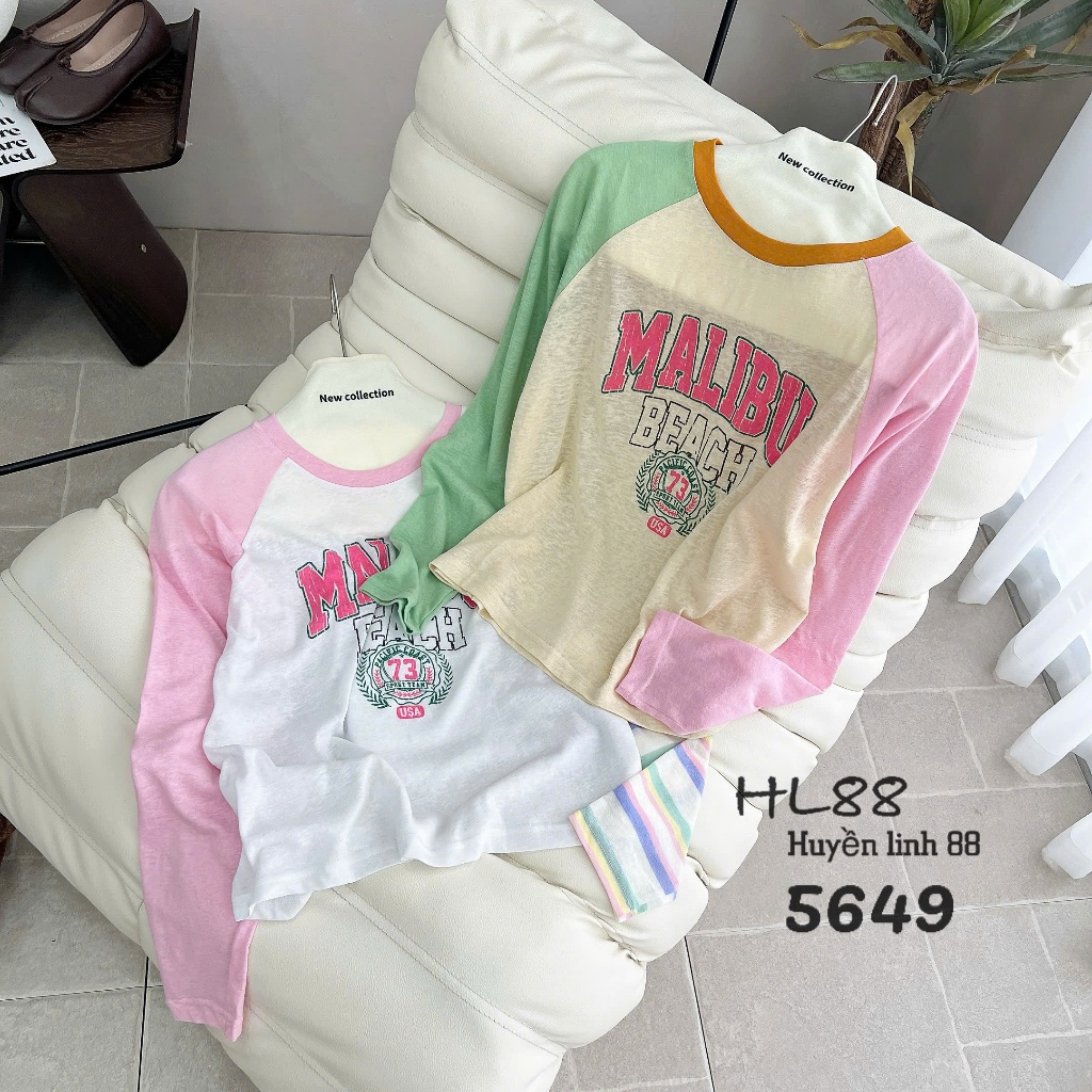 Áo thun hàn Mcqm Malibu pha tay e về 2 màu #5649