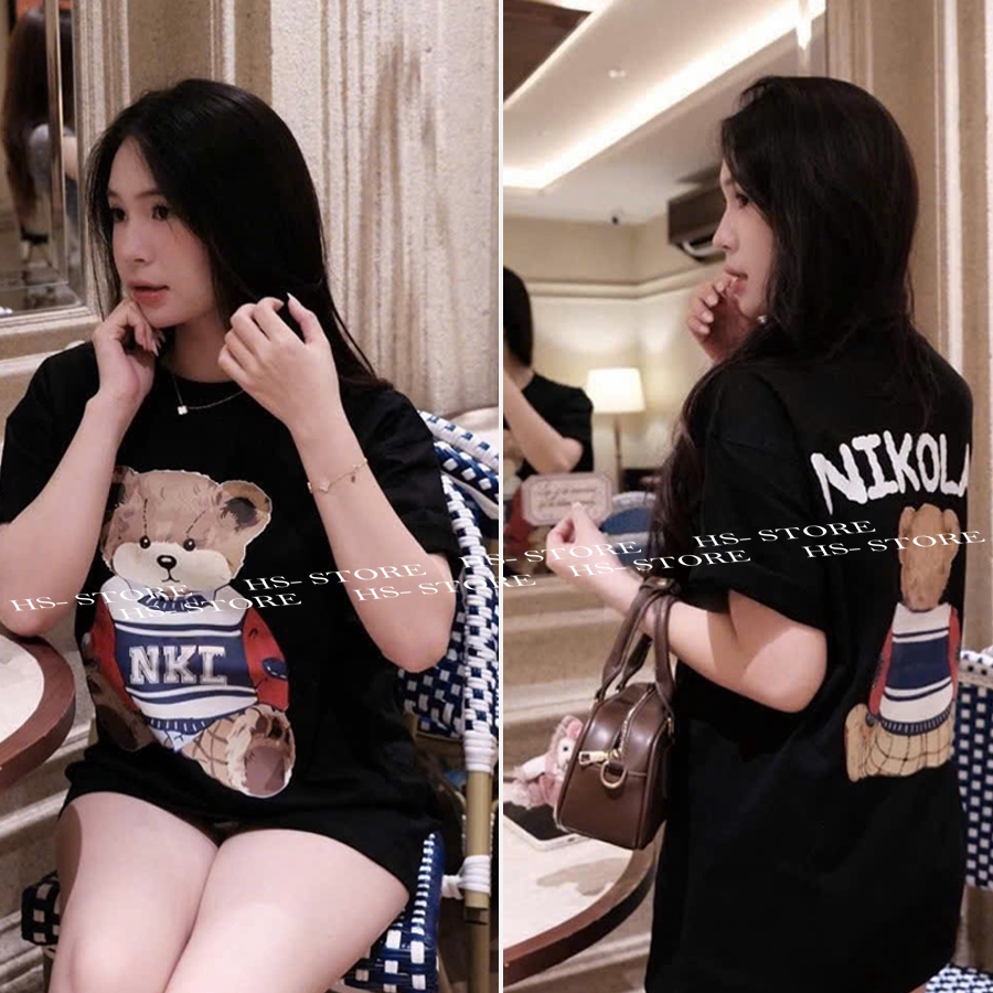 Áo thun Nikoola  chất liệu cotton unisex nam nữ Hs_store from rộng tay lỡ