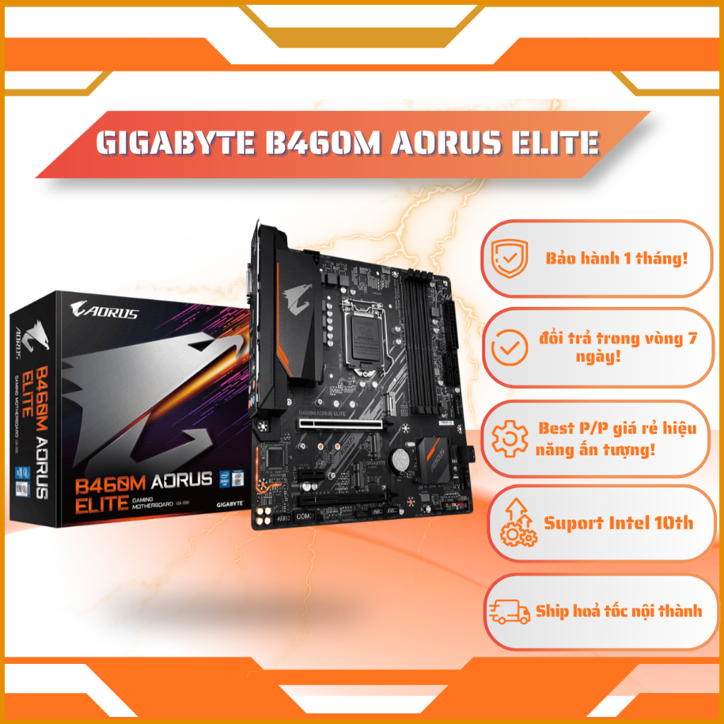 Mainboard GIGABYTE B460M AORUS ELITE BH 1 THÁNG