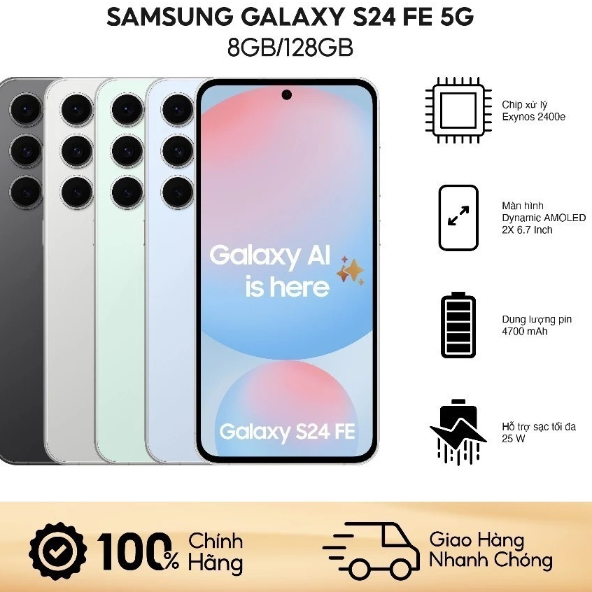 Điện thoại Samsung Galaxy S24 FE 5G 8GB/256GB Hàng Chính Hãng