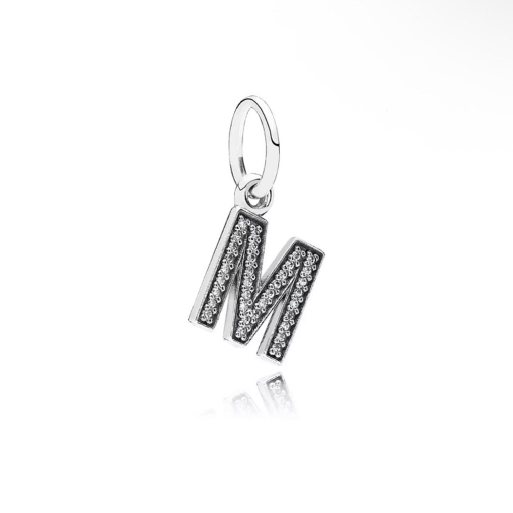 CHÍNH HÃNG - PANDORA CHARM M (SILVER STERLING, ZIRCONIA) - Hạt trang trí treo vòng tay, mặt dây chuy