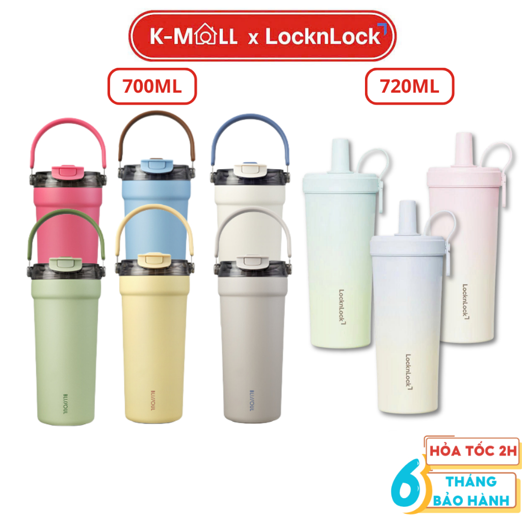 Bình Giữ Nhiệt LocknLock Ceramic Milk Tea Tumbler LHC4369 (720ml) LHC4440 (700ml) Phủ Sứ- KMALL