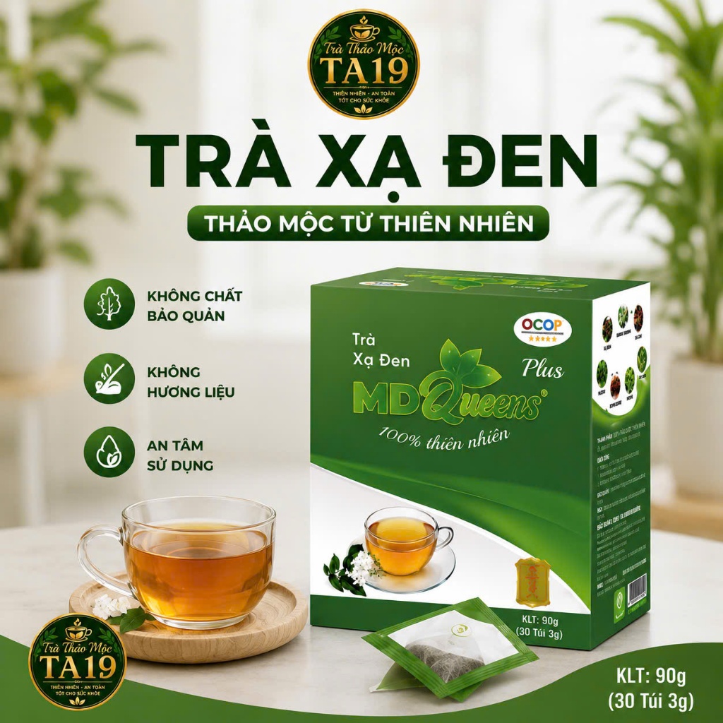 TRÀ XẠ ĐEN MDQUEENS ( 1 HỘP 30 TÚI LỌC )