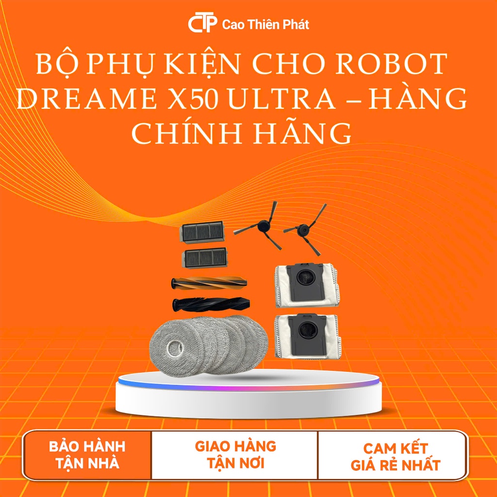 Phụ kiện robot hút bụi Dreami X50 Ultra, X50 Master, L40s pro ultra, L40s ultra khăn, lọc, chổi cạnh