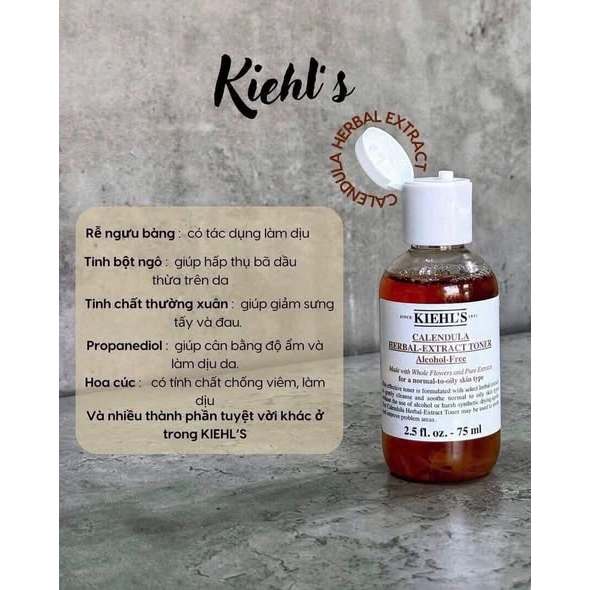 Nước cân bằng Hoa Cúc Kiehl's Calendula Herbal Extract Alcohol-Free Toner ( 40ml - 75ml )