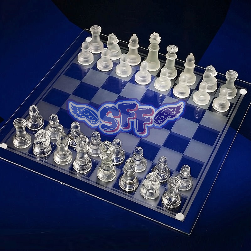 Bộ Cờ Vua Thủy Tinh Đồ Chơi Bàn Cờ Vua Cao Cấp Glass Chess