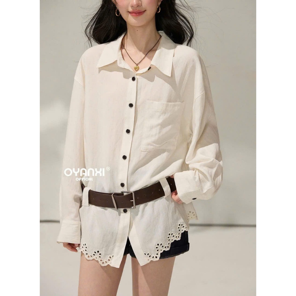 Áo sơ mi kèm belt #oyanxi M1607 T10.177