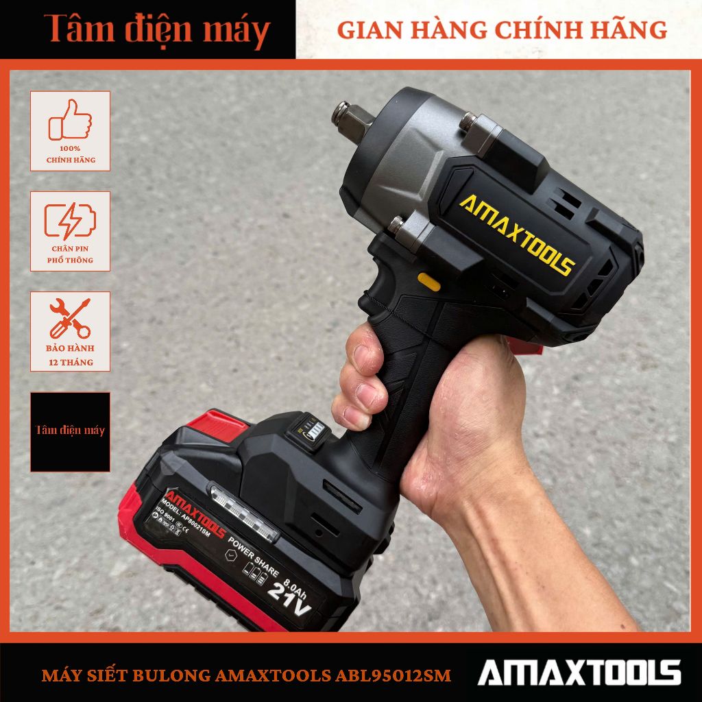 [CHÍNH HÃNG] Máy Siết Bulong Amaxtools 950 N.M ABL95012SM