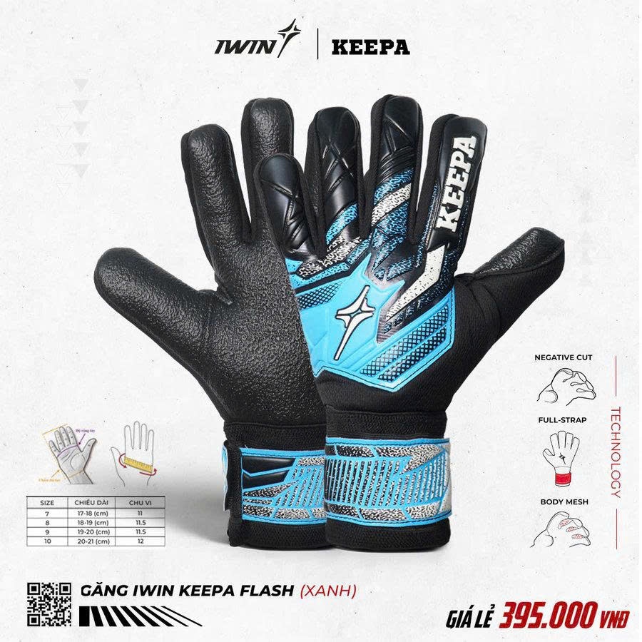 Găng Tay Thủ Môn Wika Zeno Có Xương - Găng Tay Thủ Môn iWin Keepa Flash