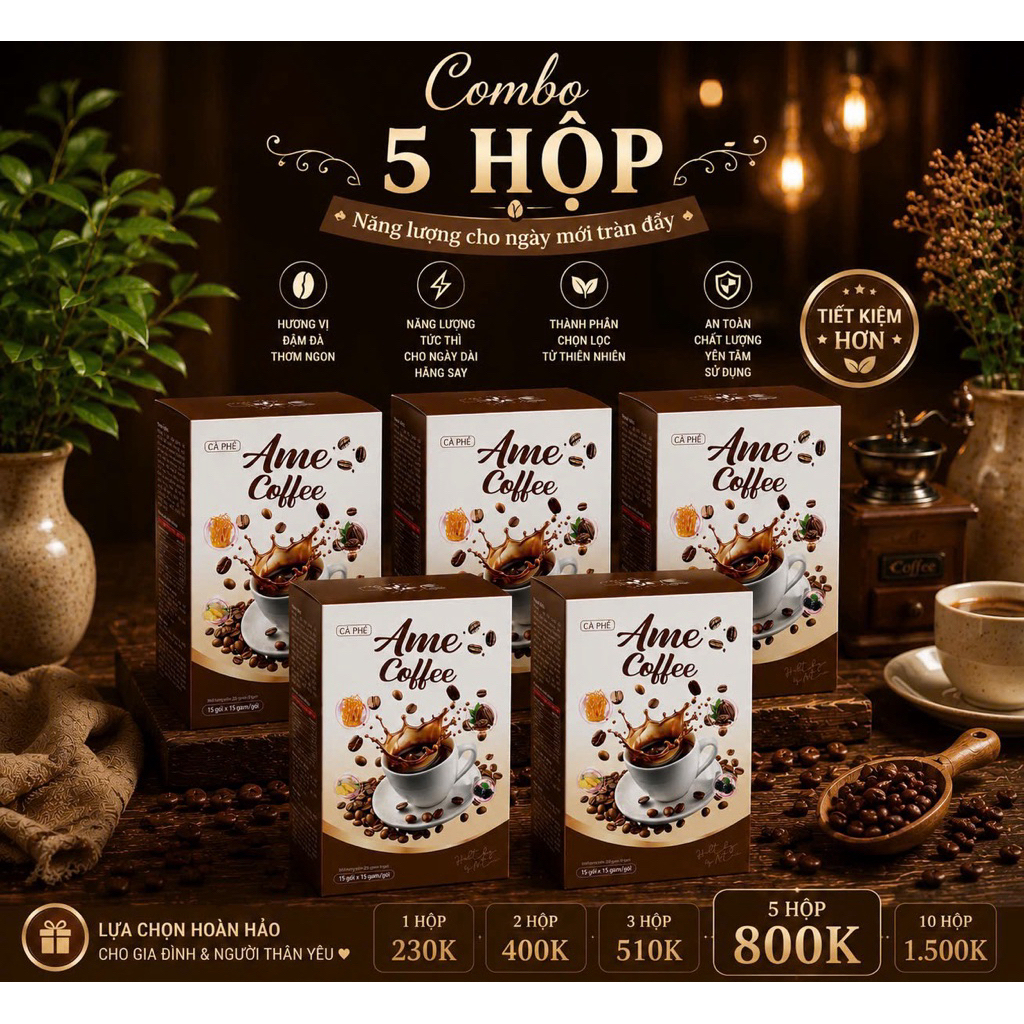 [Deal Mới] Combo 5 Hộp Cà Phê Enzim Hoà Tan Phiên Bản Mới