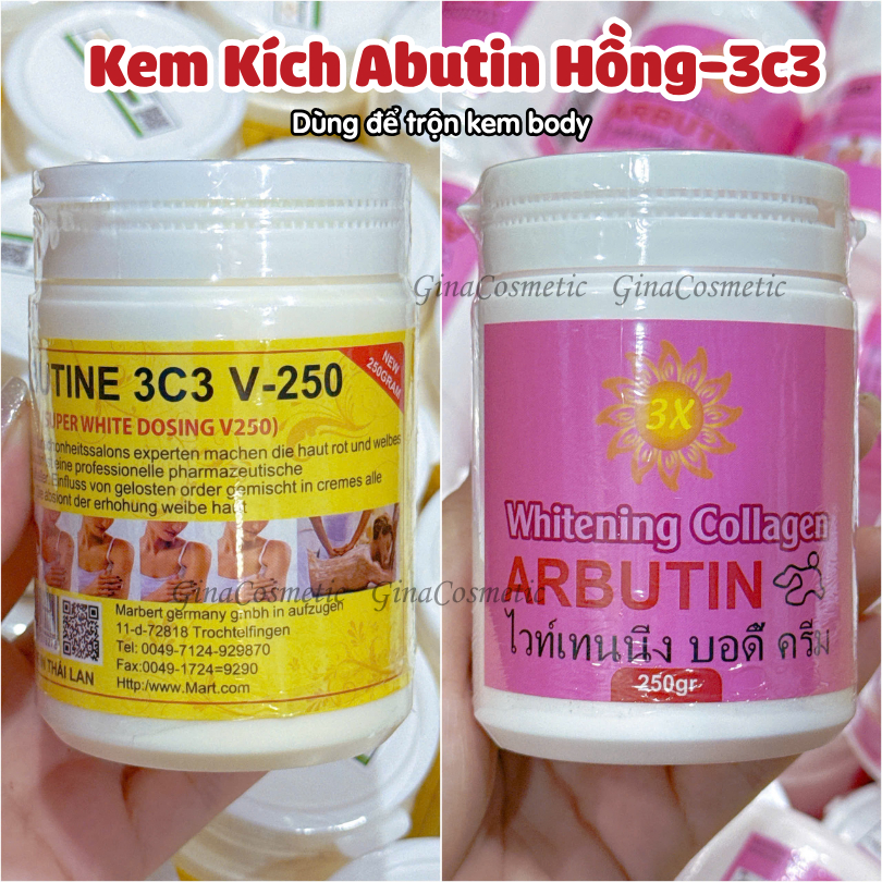Kem Kích Dưỡng Trắng Da Body Abutin Hồng/Vàng Cty Việt 250g (Chất Xịn)