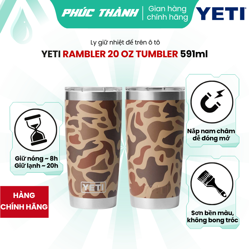 Ly Giữ Nhiệt Để Trên Xe Yeti Rambler 20oz Tumbler Nắp Magslider Mới 2021 - Chính Hãng Yeti USA