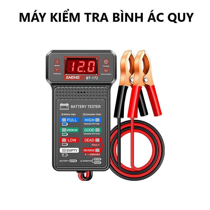 Máy kiểm tra bình ắc quy - Đồng hồ đo test bình ắc quy, pin lithium độ chính xác cao