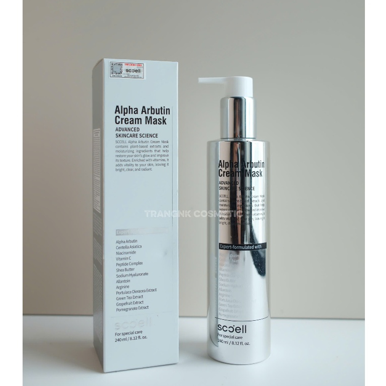 Mặt Nạ Ủ Trắng Sccell Alpha Arbutin Cream Mask 240ml