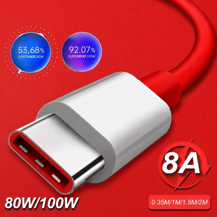 Cáp sạc VOOC siêu nhanh 80W 100W Type-C dành cho OPPO Find X8 X8 Pro X7 Ultra X6 Pro Reno13 12 11 10