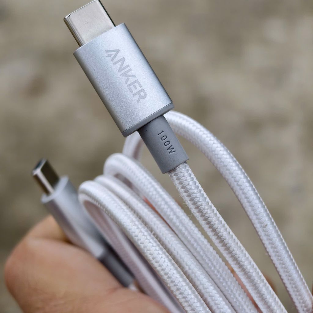 Cáp Sạc Nhanh Anker C to C 60W/100W A8753/A8756 Dây Dù Nylon Bện, Chip e-Marker, Truyền Data 480Mbps