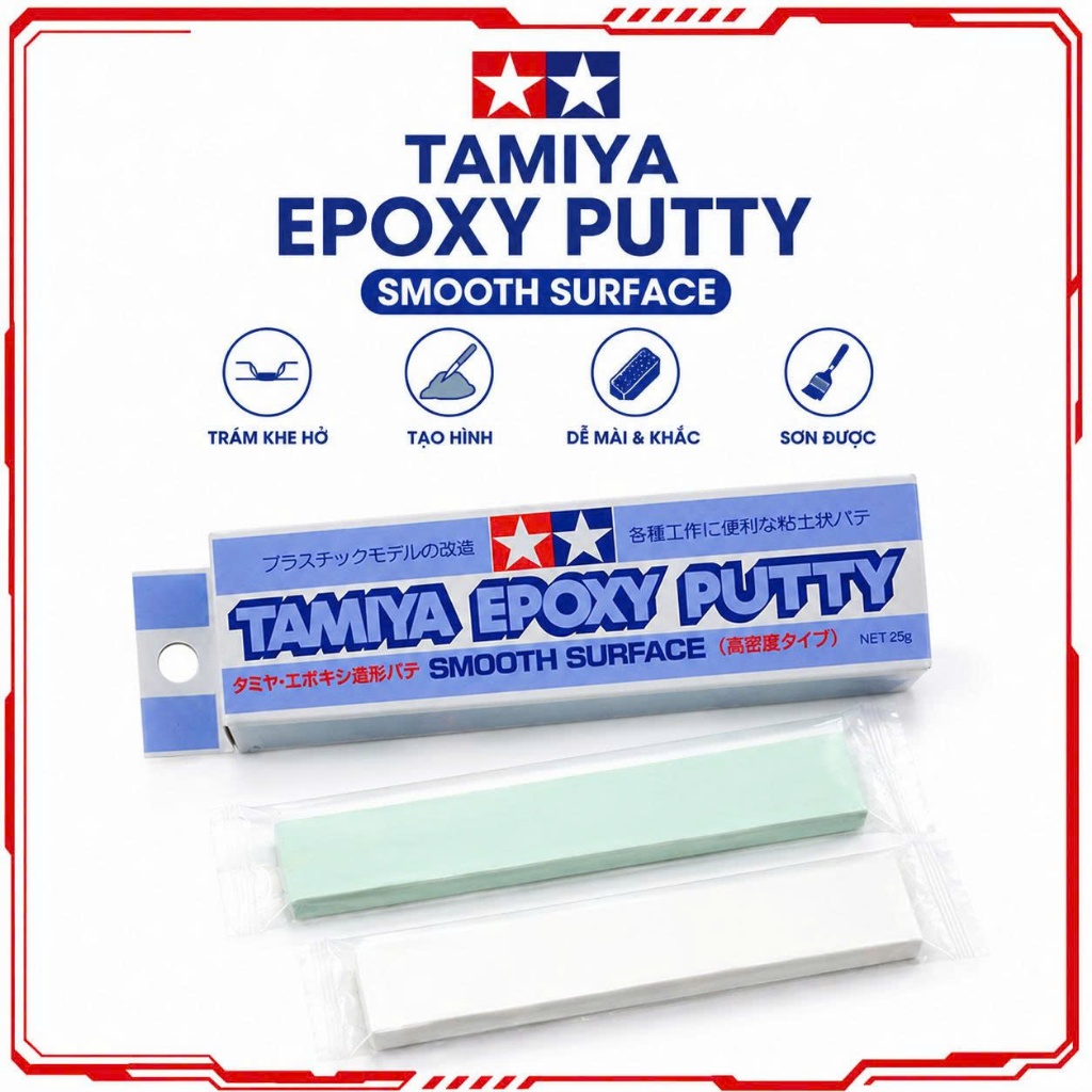 Tamiya Epoxy Sculpting Putty (High Density Type) Surface 87052 Keo trám tạo hình (Loại mật độ cao) -