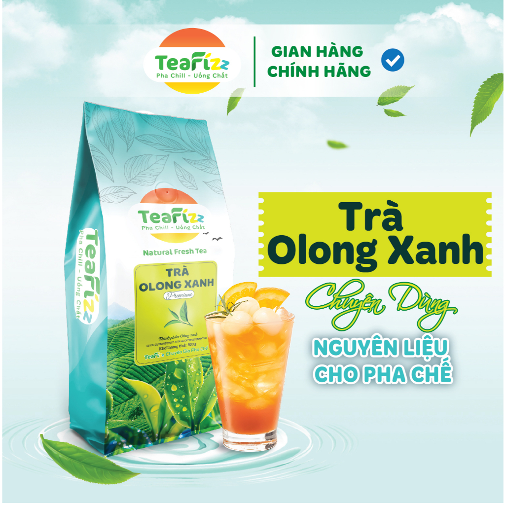 Trà Olong Xanh Cao Cấp TeaFizz 500g - Pha Olong Long Nhãn, Olong Sữa
