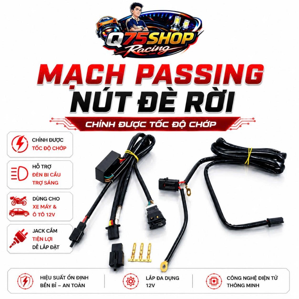 Mạch auto Passing Bi Led, Bi Cầu trợ sáng Kenzo CX80, Đèn M1.5, Bi 1.8, Bi cầu Led 3.0