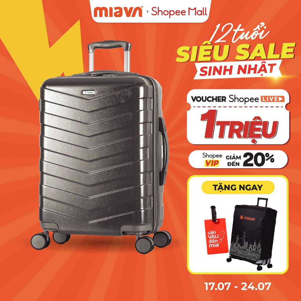 [VOUCHER 1 TRIỆU] Vali Kéo MIAvn Pisani VITTA - Vali Xách Tay size 20 , Nhựa PC Cao Cấp, Tích Hợp Cổ